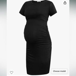Black fitted maternity dress